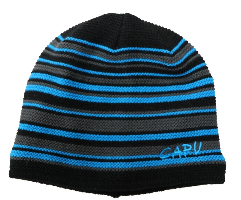 Zimná pruhovaná čiapka CAPU 4013 modrá