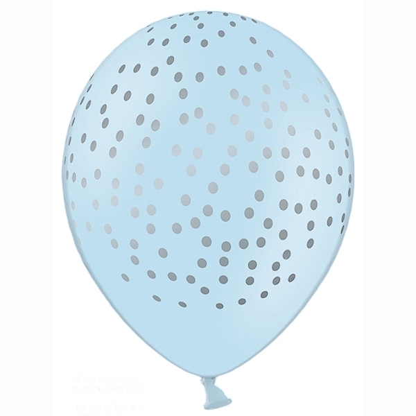 Latexový balónik modrý so striebornými bodkami