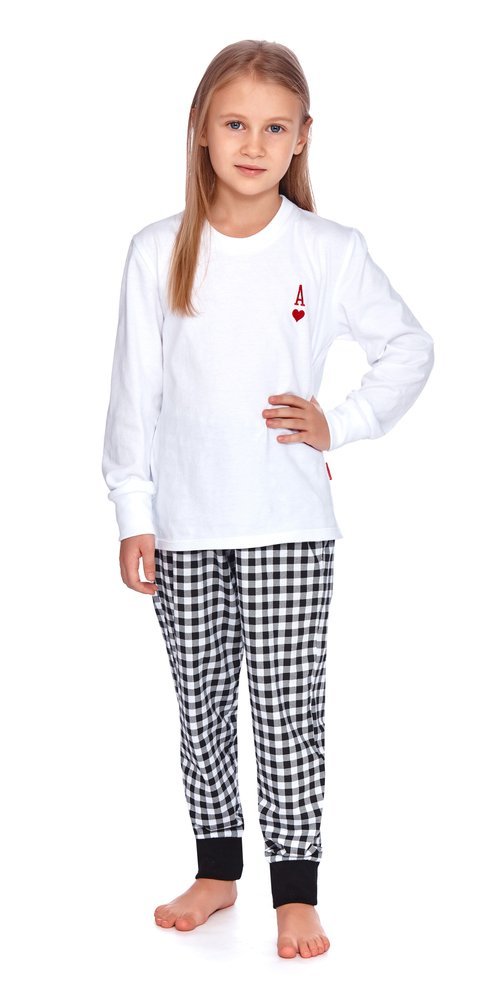 Dievčenské pyžamo Doctor nap 4163 - srdcové eso - biela