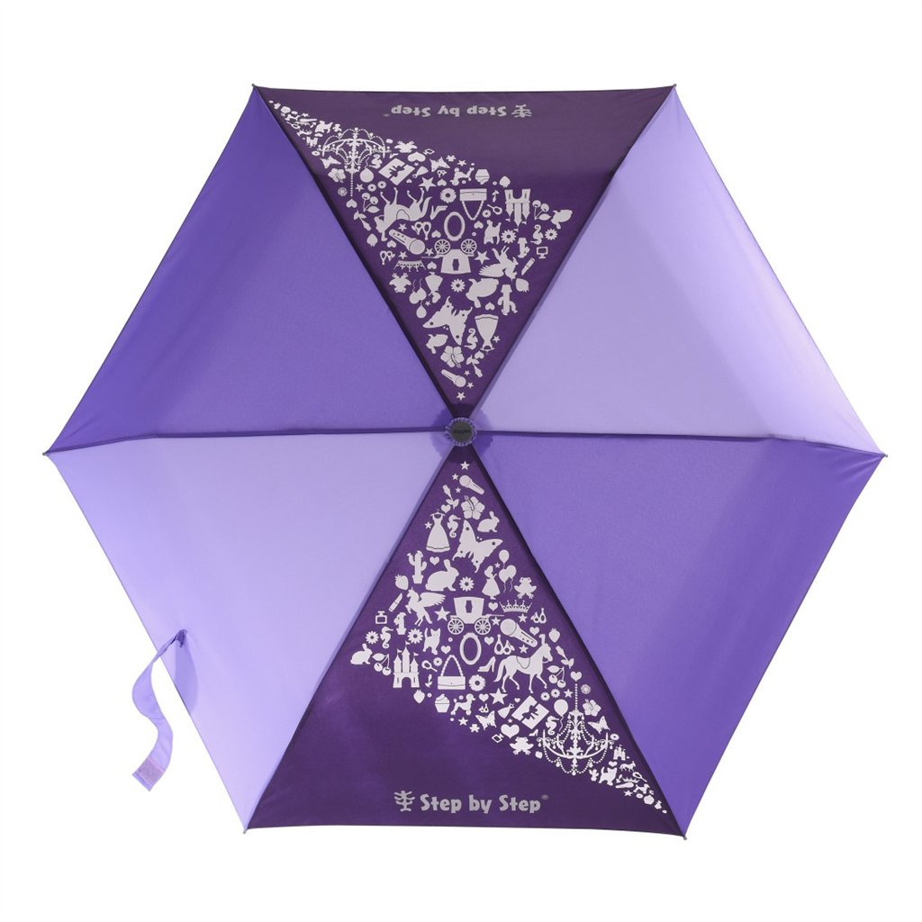 Step by Step 124804 Detský skladací dáždnik s reflexnými obrázkami, Purple