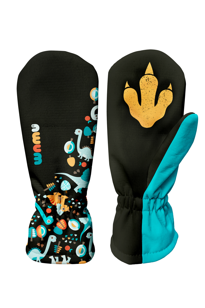 Softshellové rukavice WAMU s fleecom DINOSAURI - čierno-hnedá
