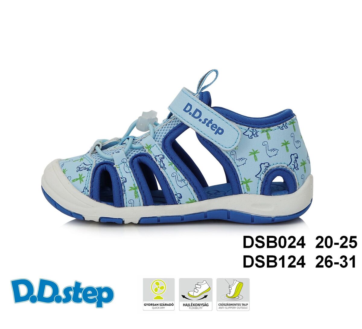 Sandále CALYPSO sky blue športové barefoot  D.D.Step