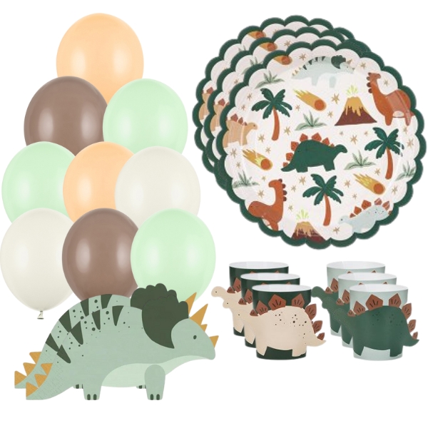 Party set Malý Dino - balóniky, tanieriky, servítky, návleky na poháre