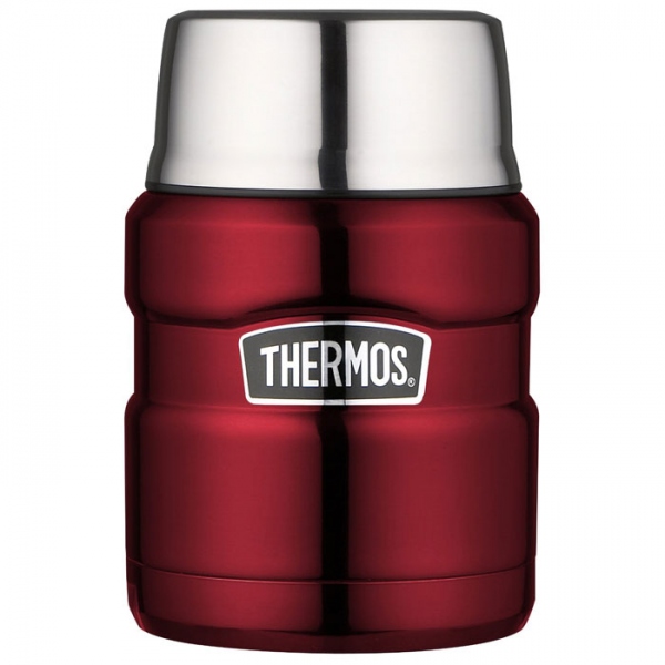Thermos Style - termoska na jedlo so skladacou lyžicou a šálkou 470 ml - červená