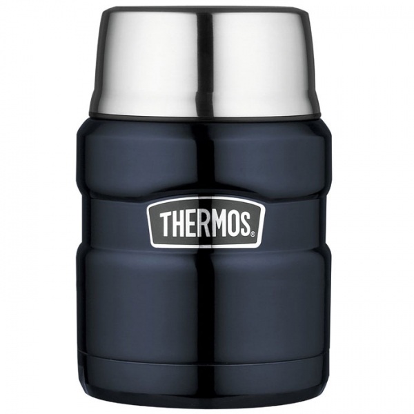 Thermos Style - termoska na jedlo so skladacou lyžicou a šálkou 470 ml - tmavo m