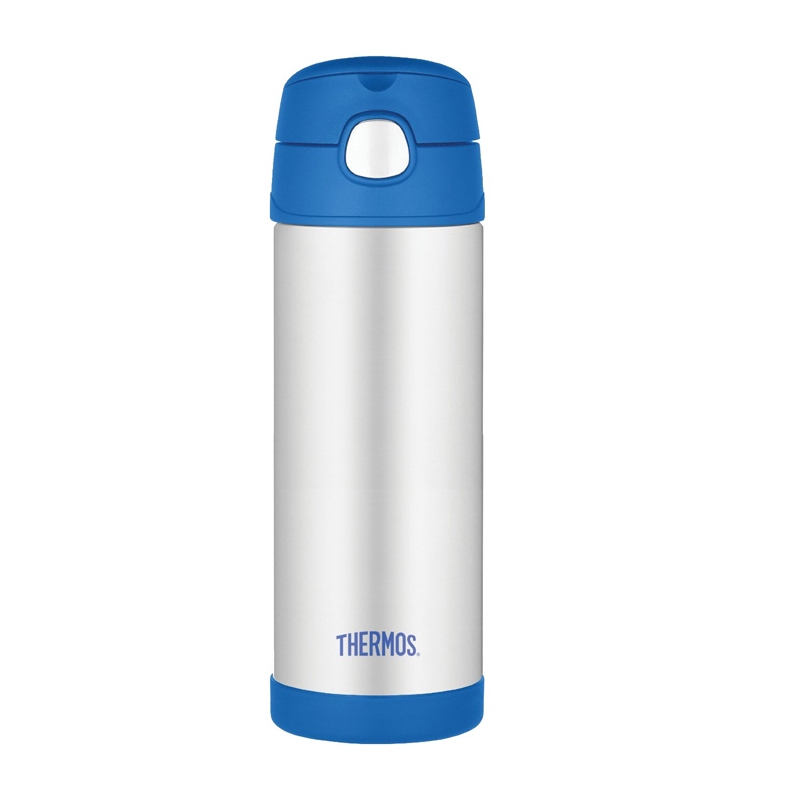 Thermos FUNtainer - detská termoska so slamkou  470 ml - modrá