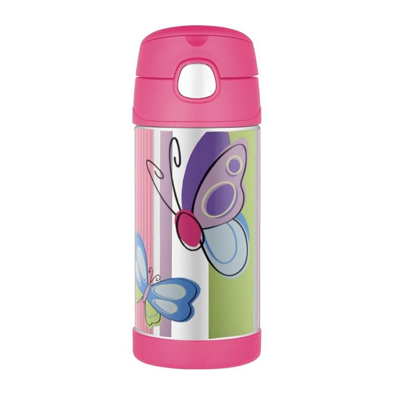 Thermos FUNtainer - detská termoska so slamkou - motýľ 355 ml