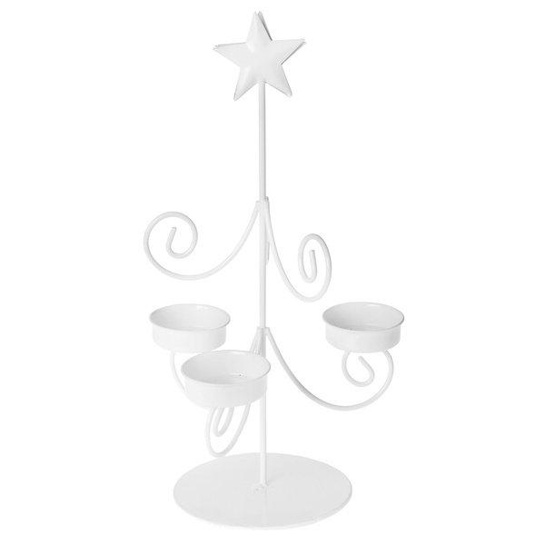 Svietnik kovový vianočný biely 27cm