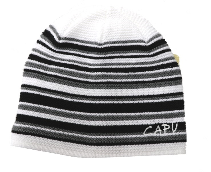 Zimná pruhovaná čiapka CAPU 4013 biela