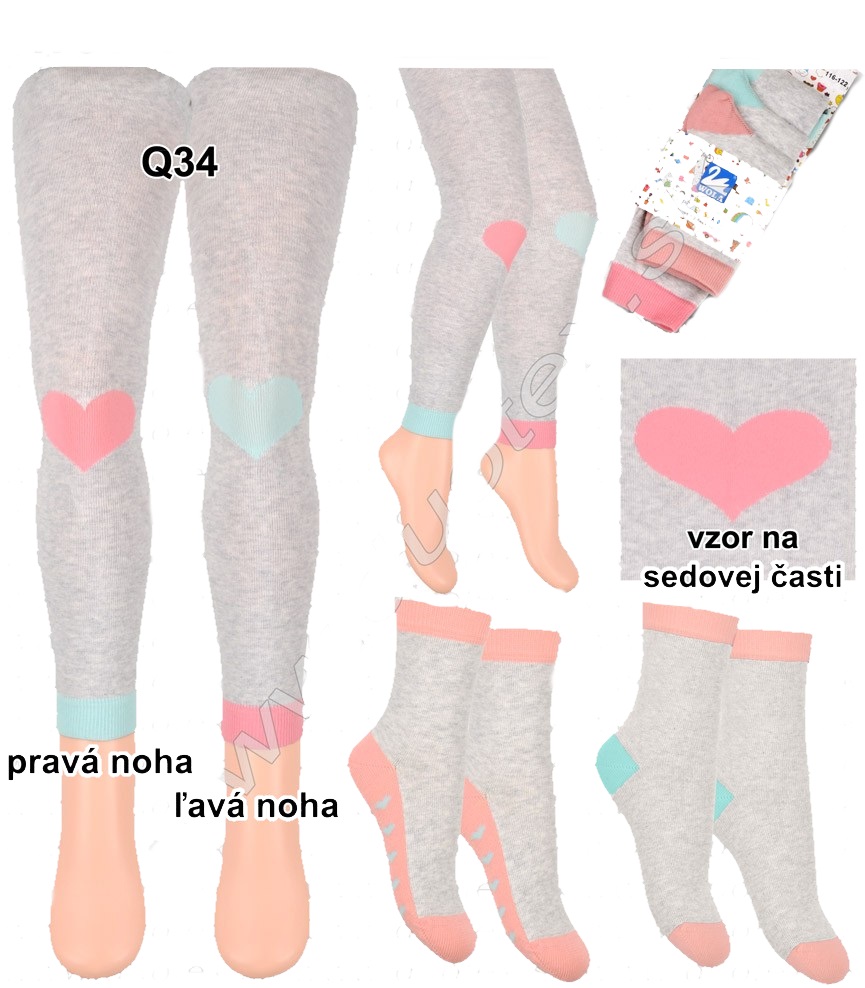 Detské legíny s ponožkami W05.002 sivé