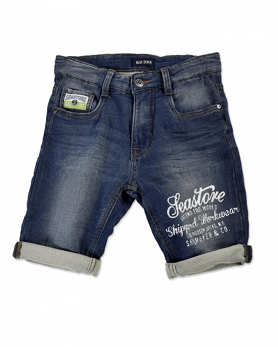 Rifľové teplákové kraťasy Blue Seven