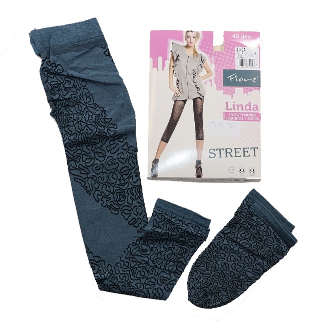 Dámske legíny + ponožky s 3D vzorom LINDA jeans