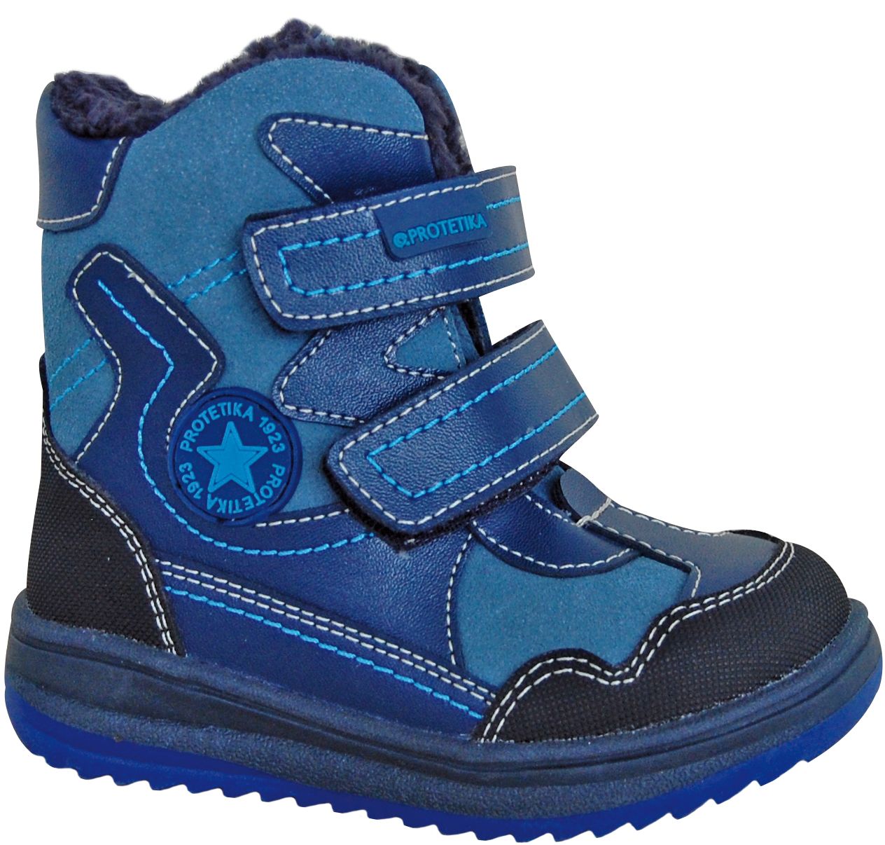 Protetika - zimné topánky RIKI blue - zateplené kožušinkou