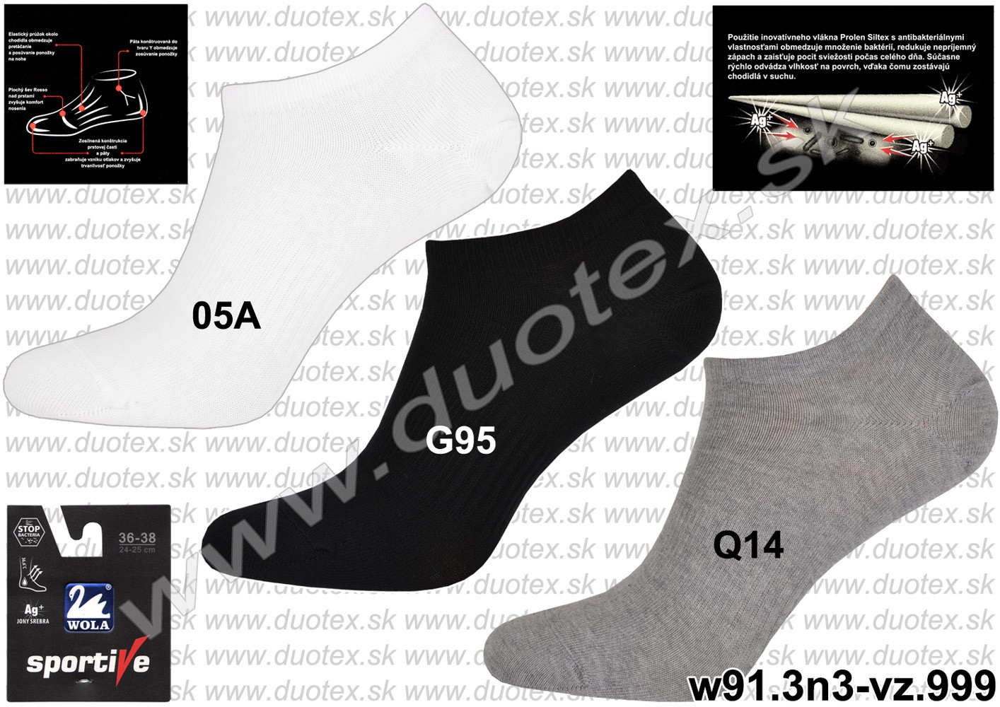 Pánske ponožky w91 3N3 G95 čierne