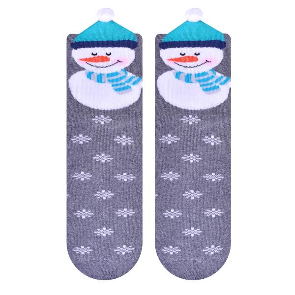 Detské vianočné ponožky froté 096-3 sivé