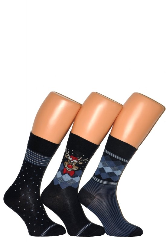 Set - 3 ks vianočné pánske ponožky A36 - CORNETTE