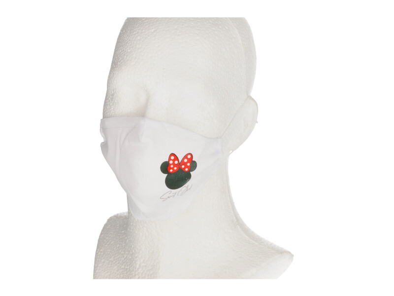 Bavlnené tvarované dvojvrstvové rúško s drôtikom Minnie - AJS biela