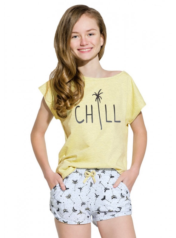 Dievčenské pyžamo Pia 2208 žltá
