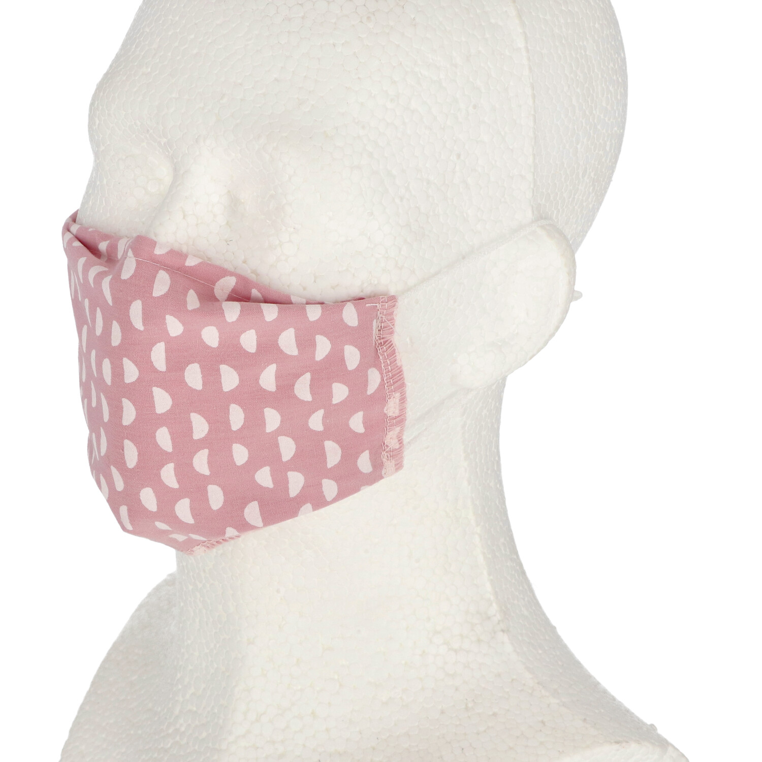 Bavlnené dvojvrstvové rúško s drôtikom AJS ružové vzorované