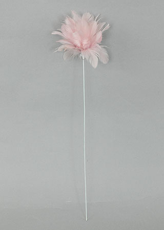 Dekorácia z peria 7x7x35 cm ružová
