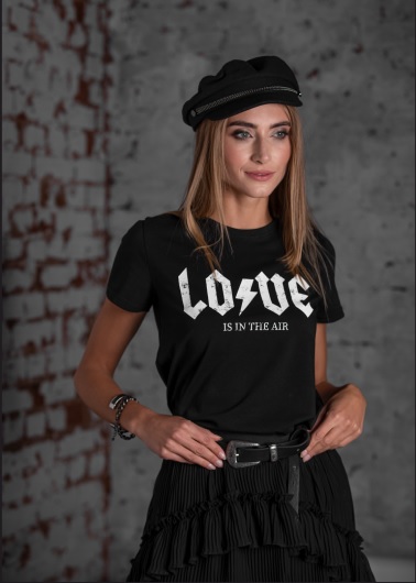 Dámske tričko s nápisom LOVE - BOPOCO  čierna