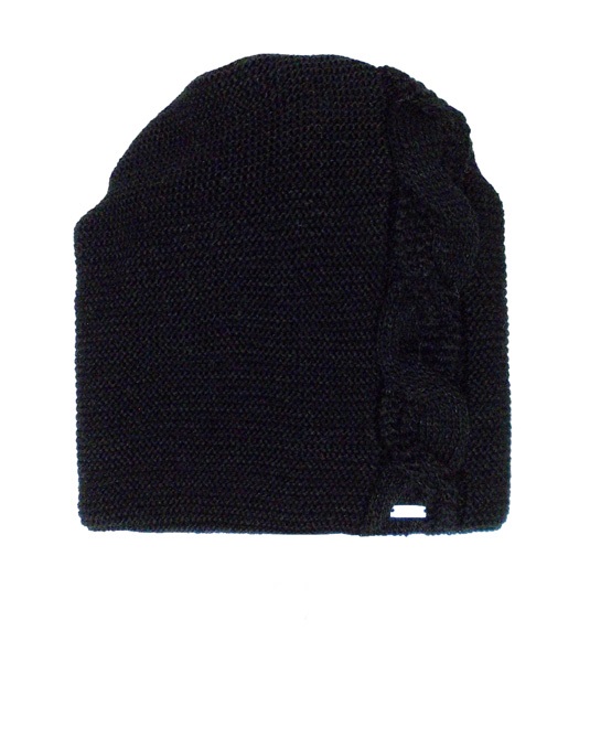 Pletená čiapka so vzorom - AJS 40-613 čierna