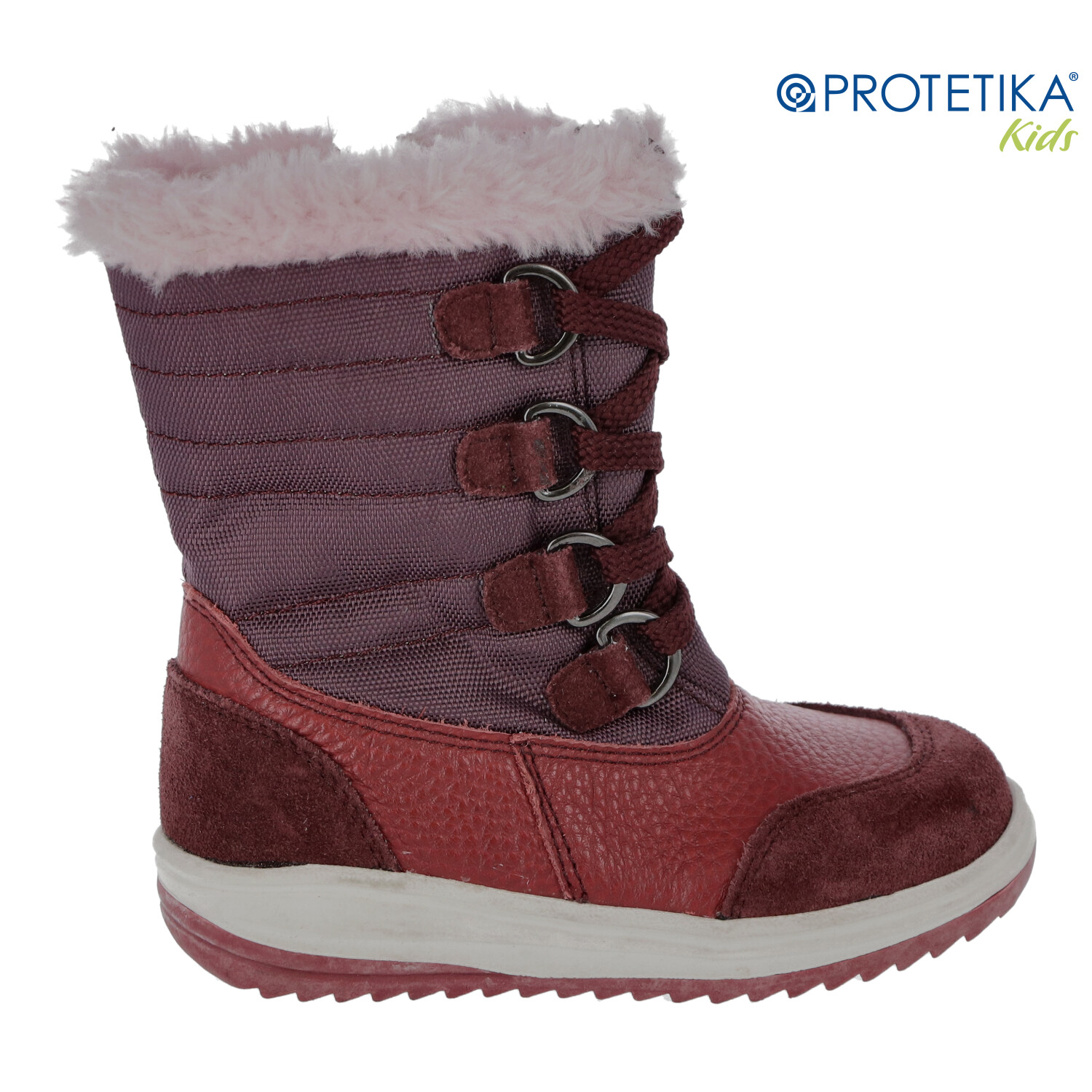 Protetika - zimné topánky JENA bordo - zateplené kožušinkou