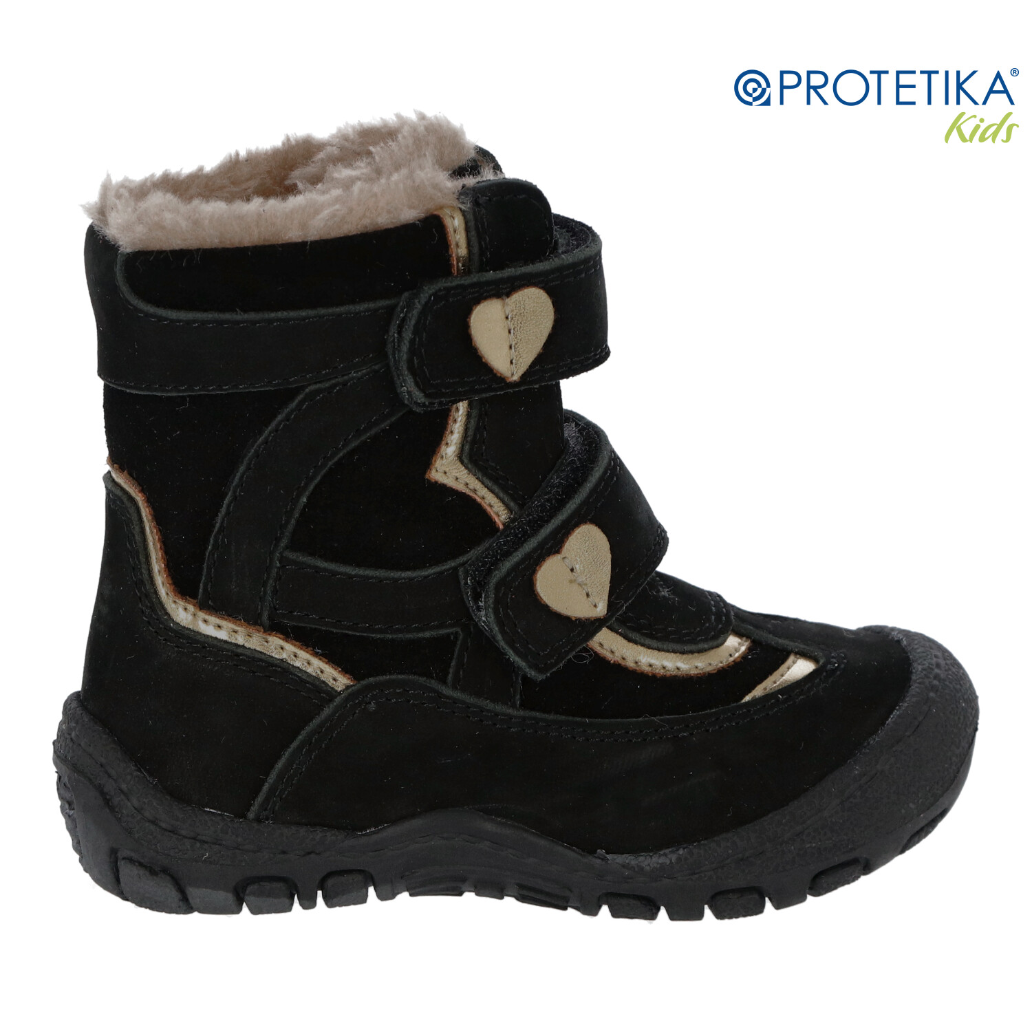 Protetika - zimné topánky SABINA black - zateplené kožušinkou