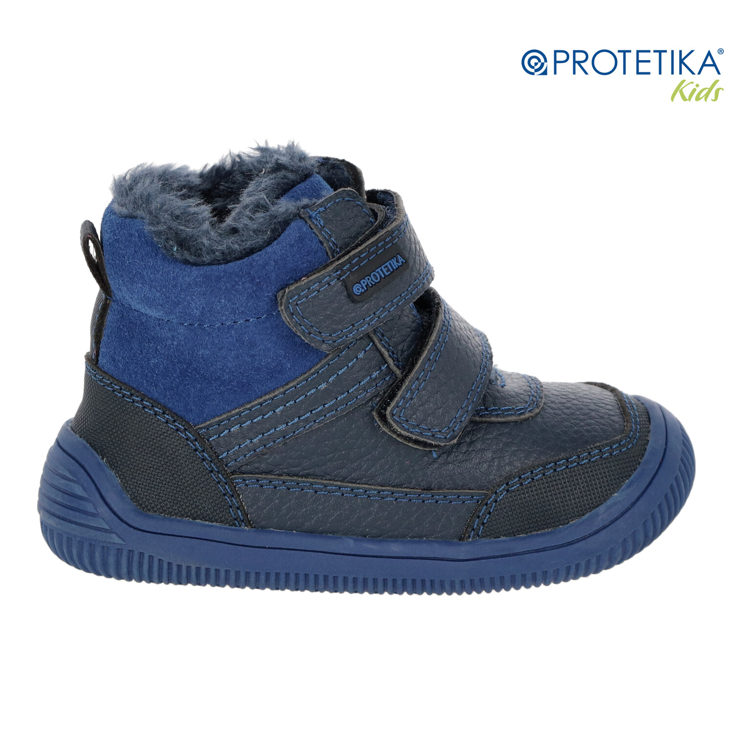 Protetika - zimné barefootové topánky TYREL blue - zateplené kožušinkou