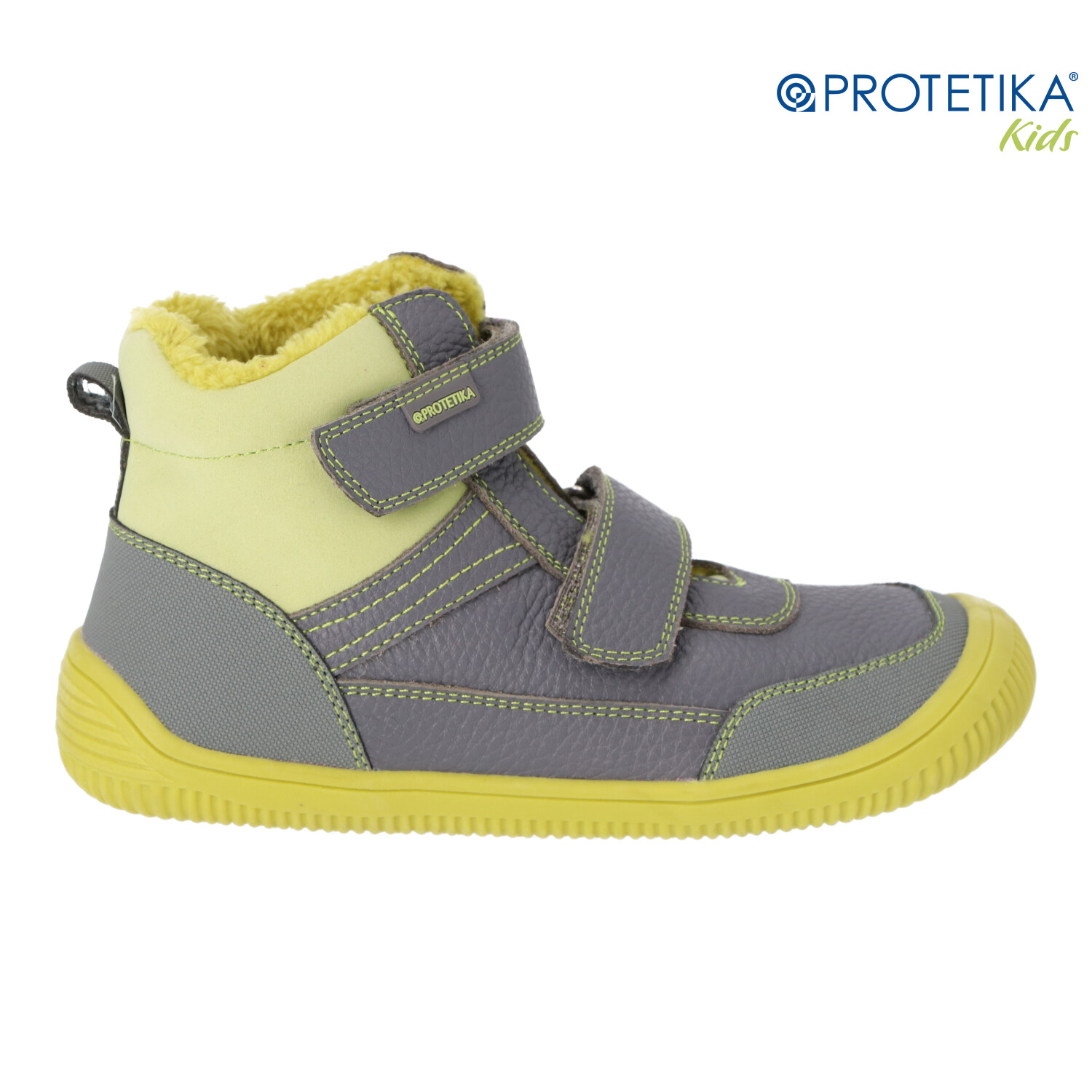 Protetika - zimné barefootové topánky TYREL green - zateplené kožušinkou