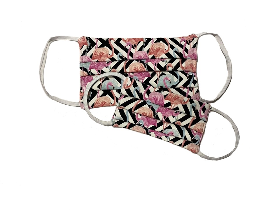 Bavlnené dvojvrstvové rúško s otvorom na filter Flamingo new