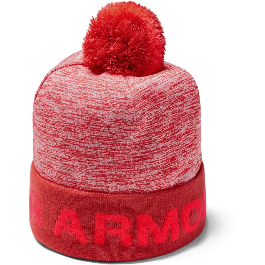 Chlapčenská zimná čiapka s brmbolcom Under Armour 1345388-646 červená