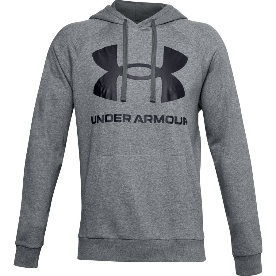 Mikina s kapucňou UA Rival Fleece Big Logo HD-GRY Pitch Gray Light Heather