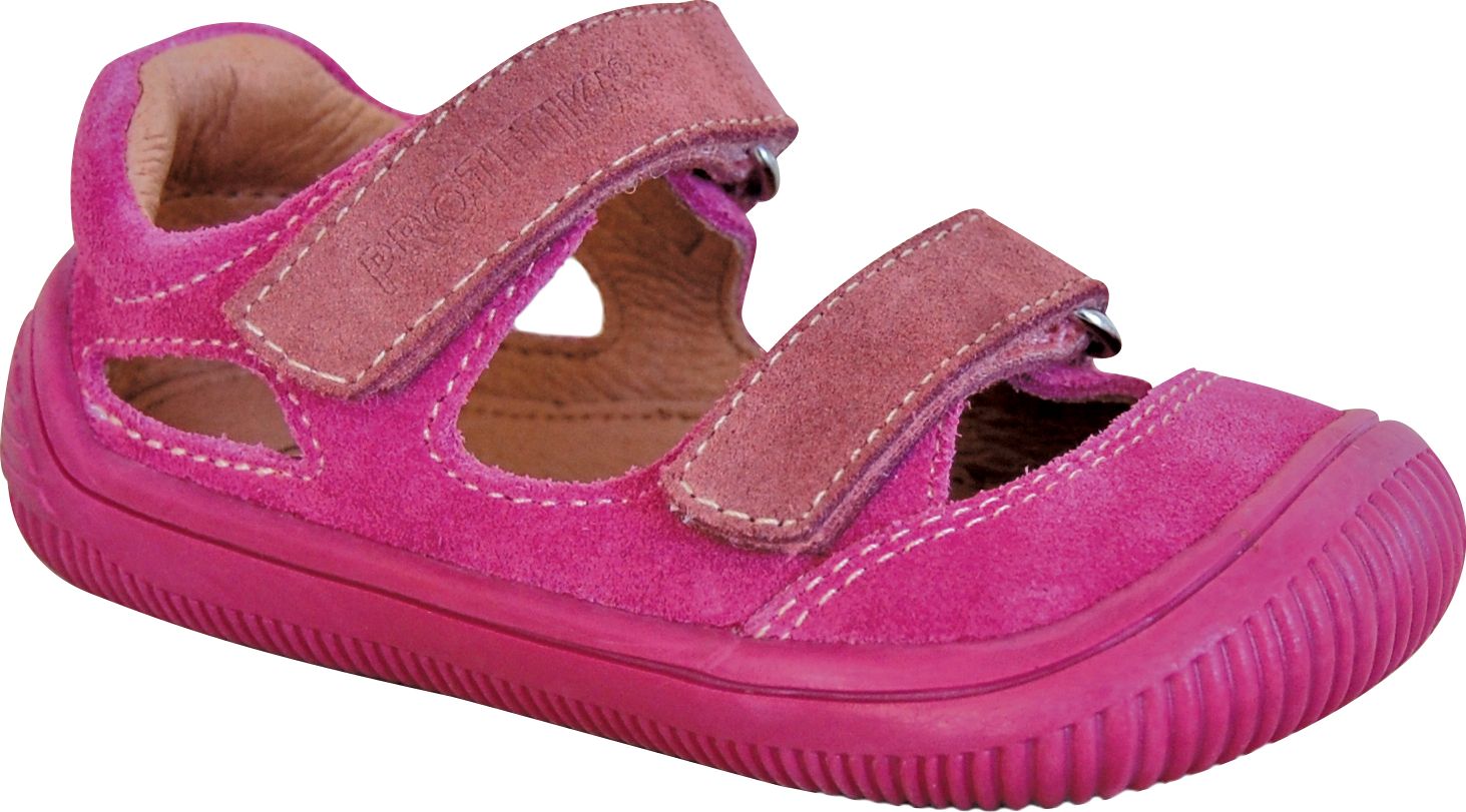 Protetika - barefootové polootvorené topánky BERG pink