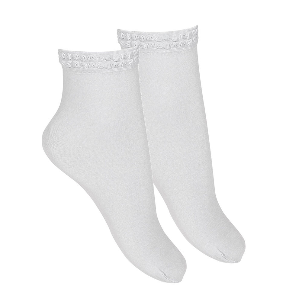 Hladké silonkové ponožky Cóndor 457804200 - biela