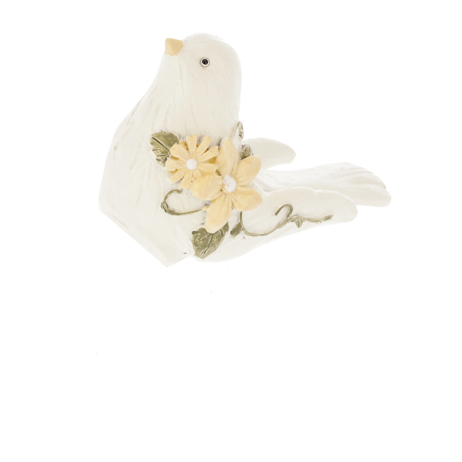 Veľkonočná dekorácia - vtáčik z polyresinu biely 10x8x5 cm