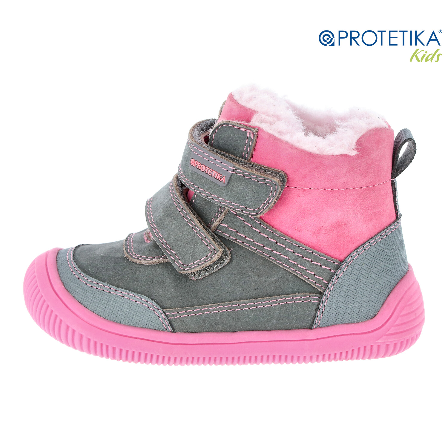 Protetika - zimné barefootové topánky TYREL grey - zateplené kožušinkou