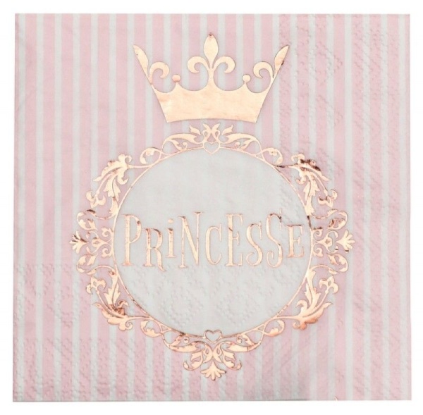 Servítky papierové Princess gold 12,5 x12,5 cm 20 ks