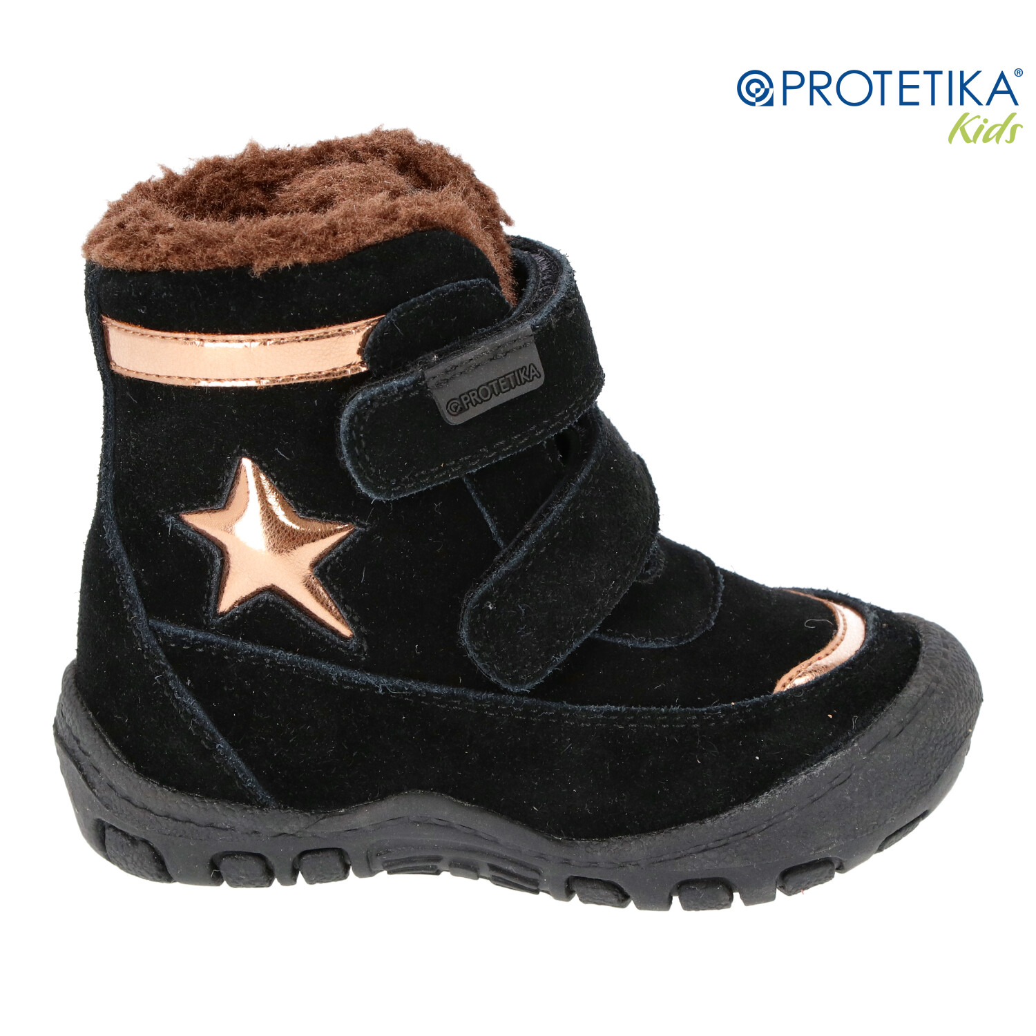 Protetika - zimné topánky PULA black - zateplené kožušinkou