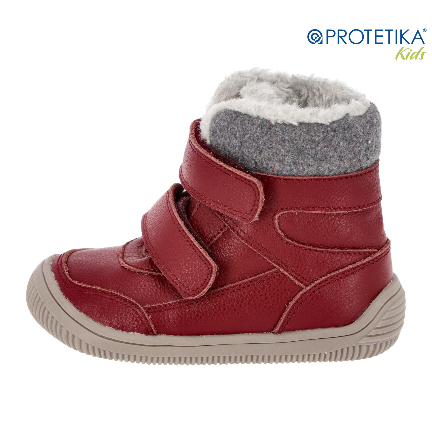 Protetika - zimné barefootové topánky TAMIRA bordo - zateplené kožušinkou