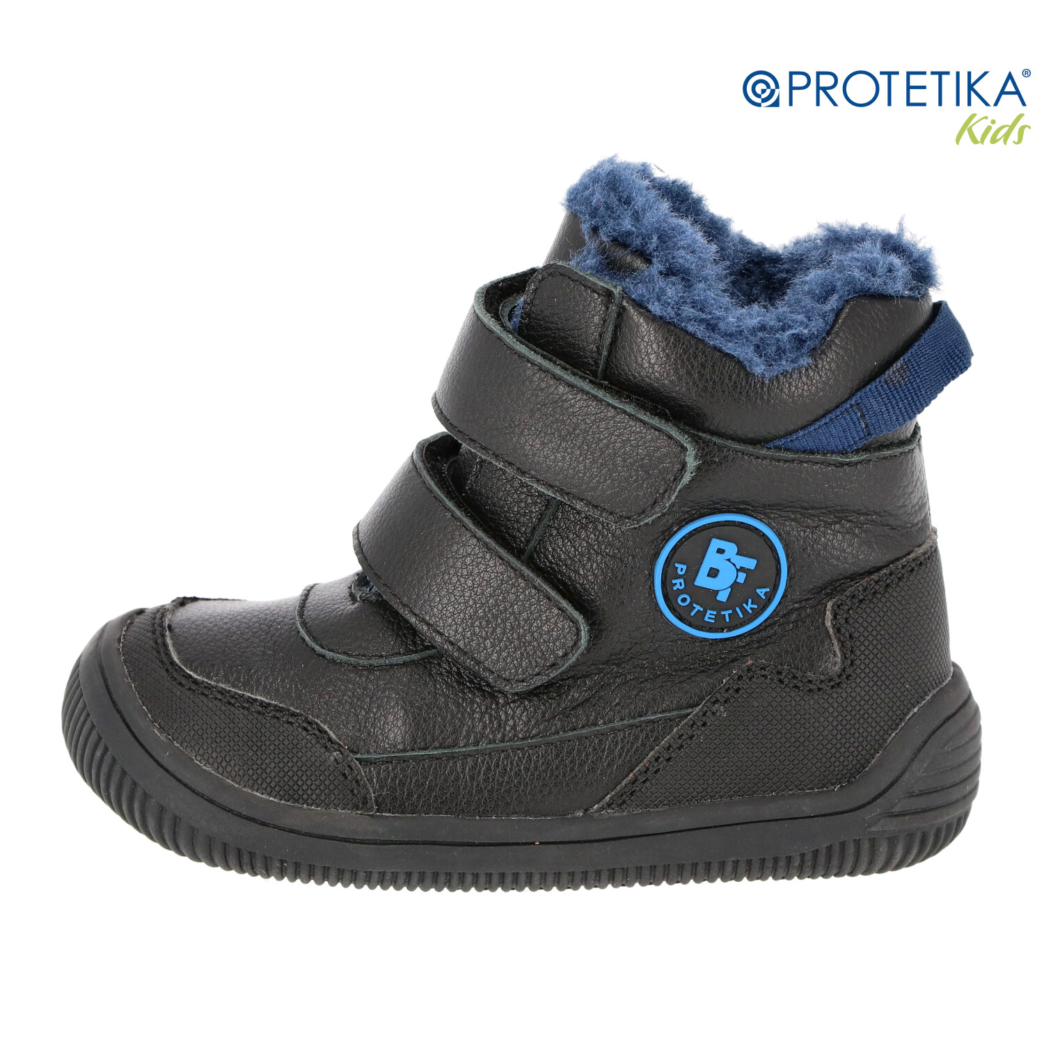 Protetika - zimné barefootové topánky TARIK black - zateplené kožušinkou