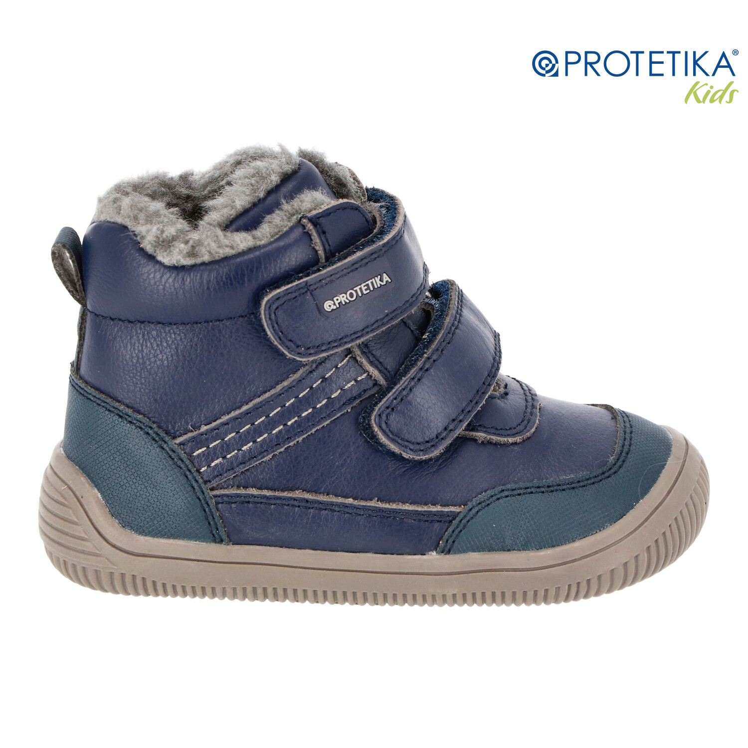 Protetika - zimné barefootové topánky TYREL marine - zateplené kožušinkou