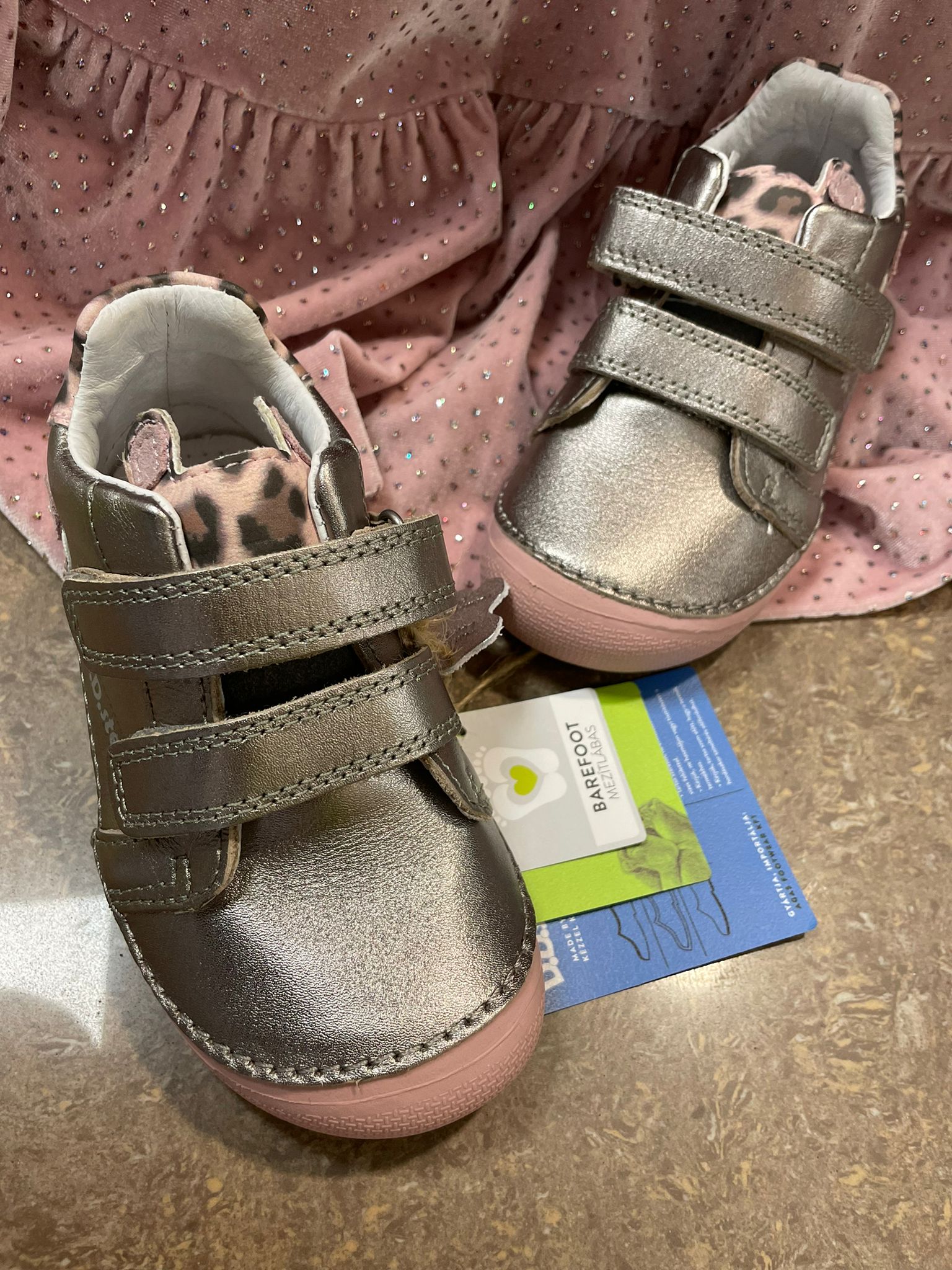 Prechodné barefoot topánky SILVIA grey kožené D.D.Step
