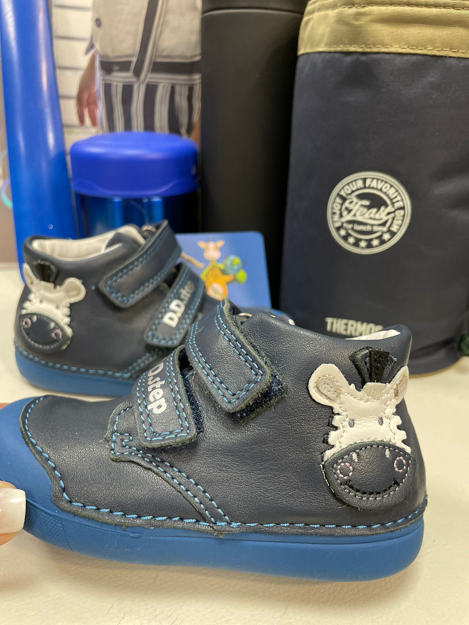 Prechodné topánky TOBIAS royal blue kožené ortopedické D.D.Step