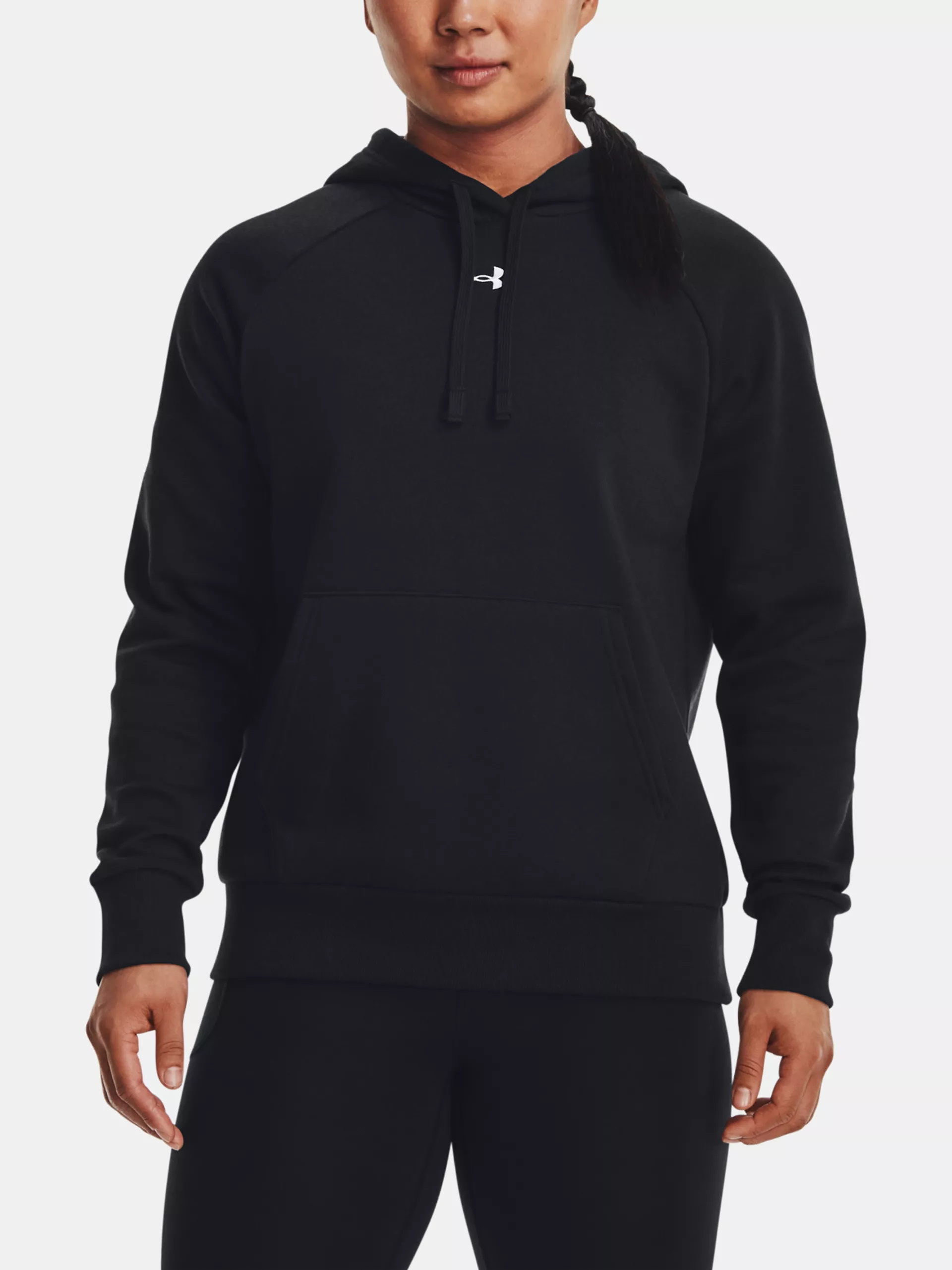 Mikina s kapucňou UA Rival Fleece-BLK