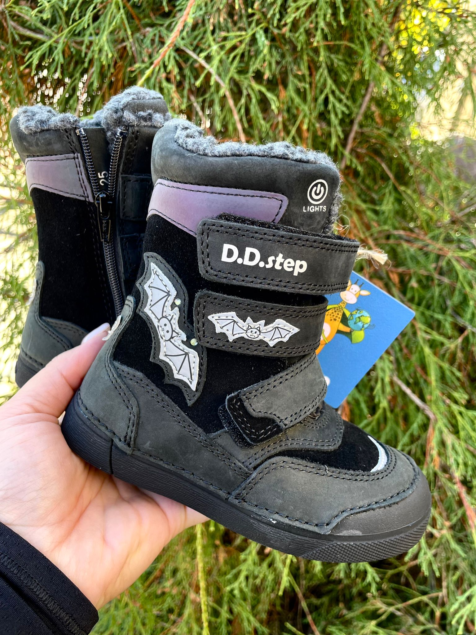 Zimné BLIKAJÚCE topánky s kožuškom BATMAN black D.D.Step