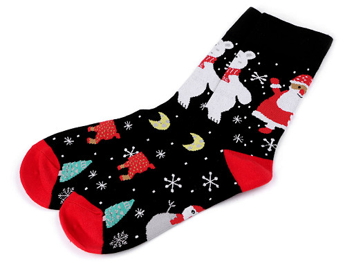 Vianočné ponožky v darčekovej guli s kovovou rolničkou - čierne