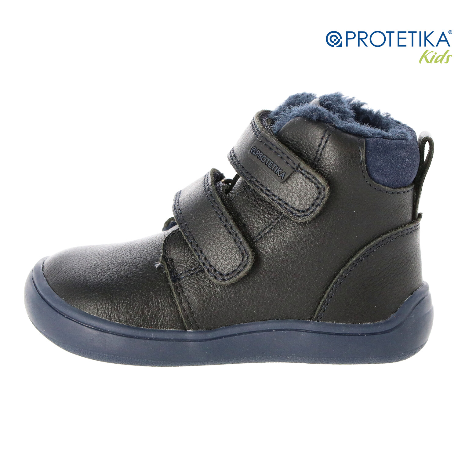 Protetika - zimné barefootové topánky DENY black - zateplené kožušinkou