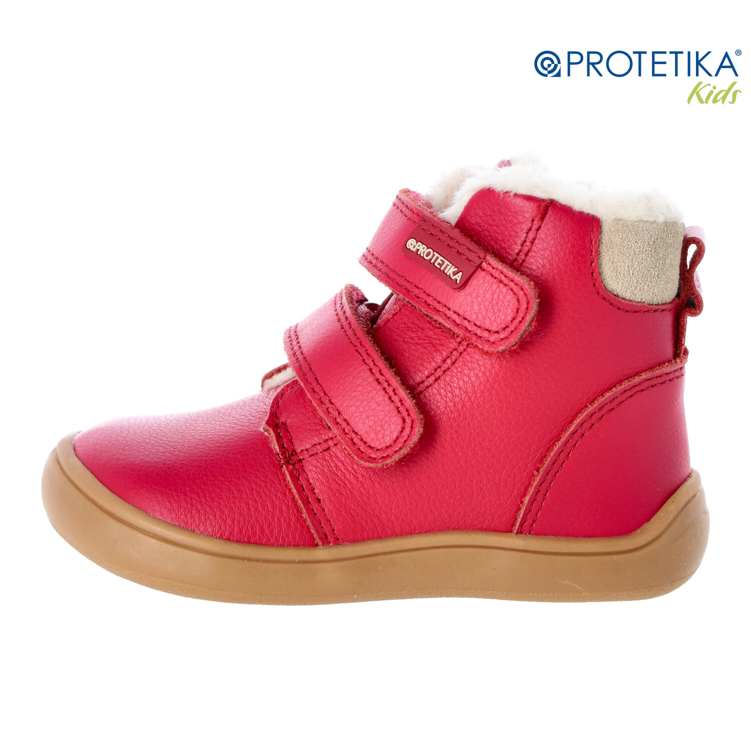 Protetika - zimné barefootové topánky DENY fuxia - zateplené kožušinkou