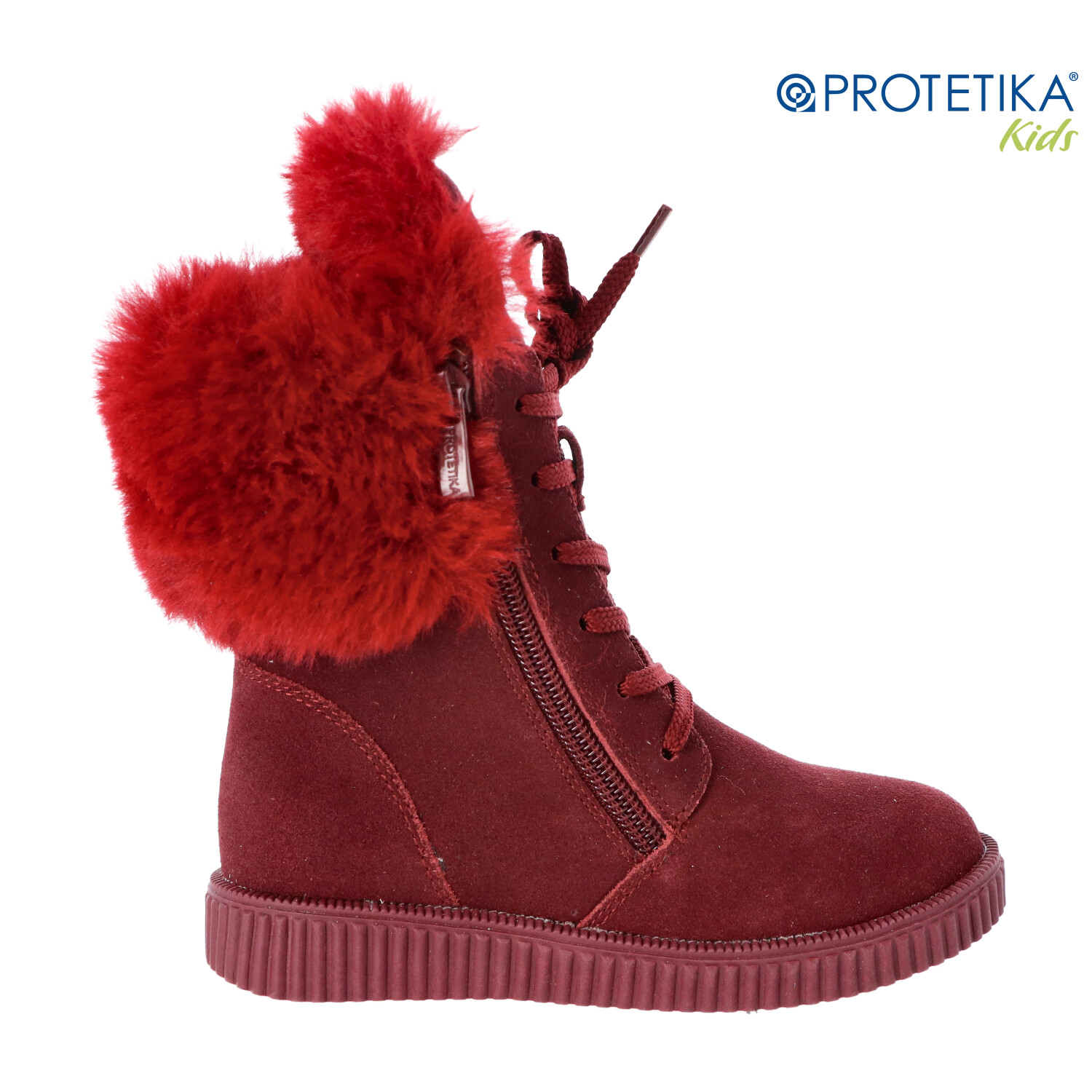 Protetika - zimné topánky KAJA bordo - zateplené kožušinkou